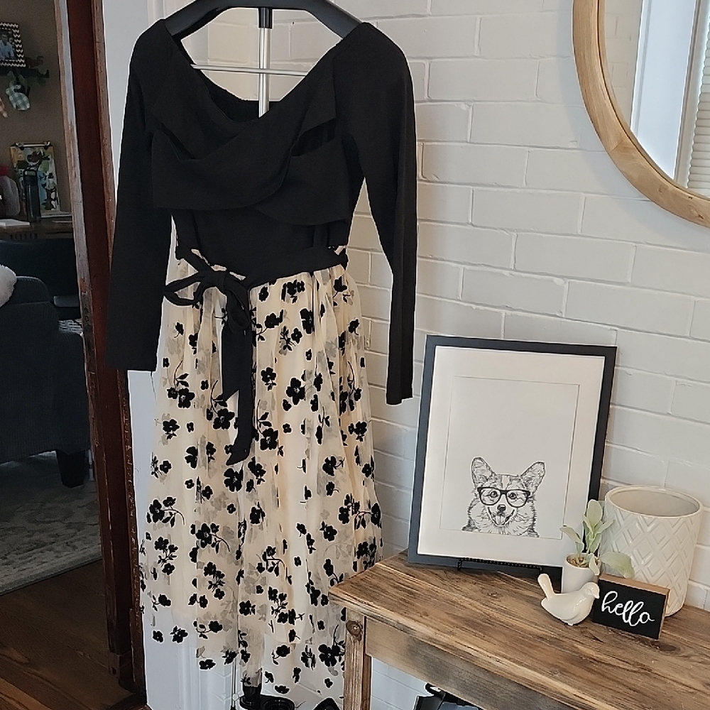 Black/cream Dress, Xl